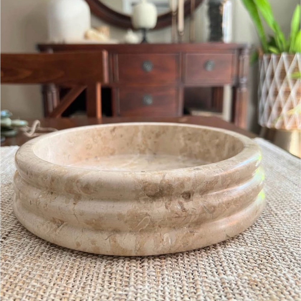Studio McGee Threshold Beige Marble Tray